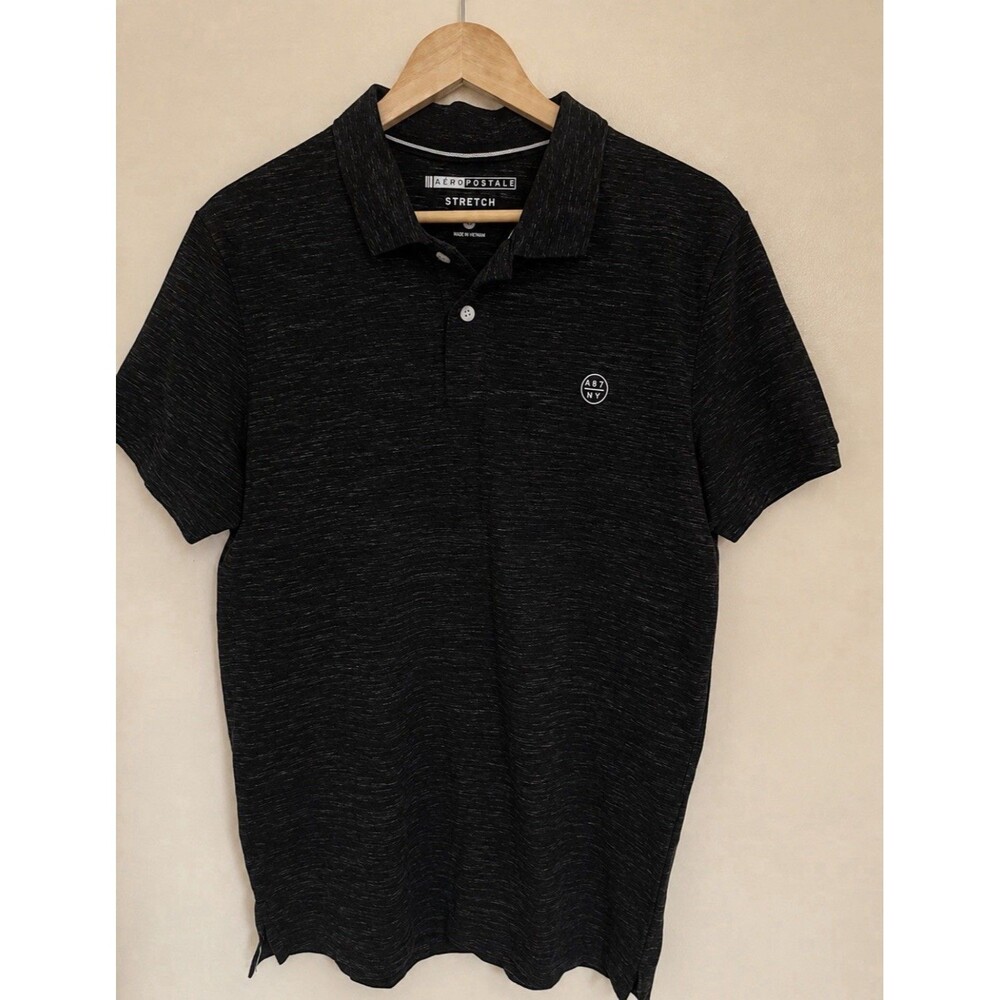 Aeropostale heather effect Stretch Polo Shirt with Logo Men Size XL ( 17.5 Neck)